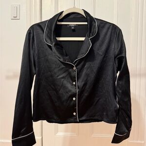 Express Black Satin Sleepwear Top